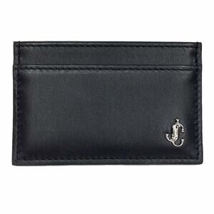 JIMMY CHOO Leather Card Case, Business Holder, Pass DEAN PKJ 193, Men's, Black